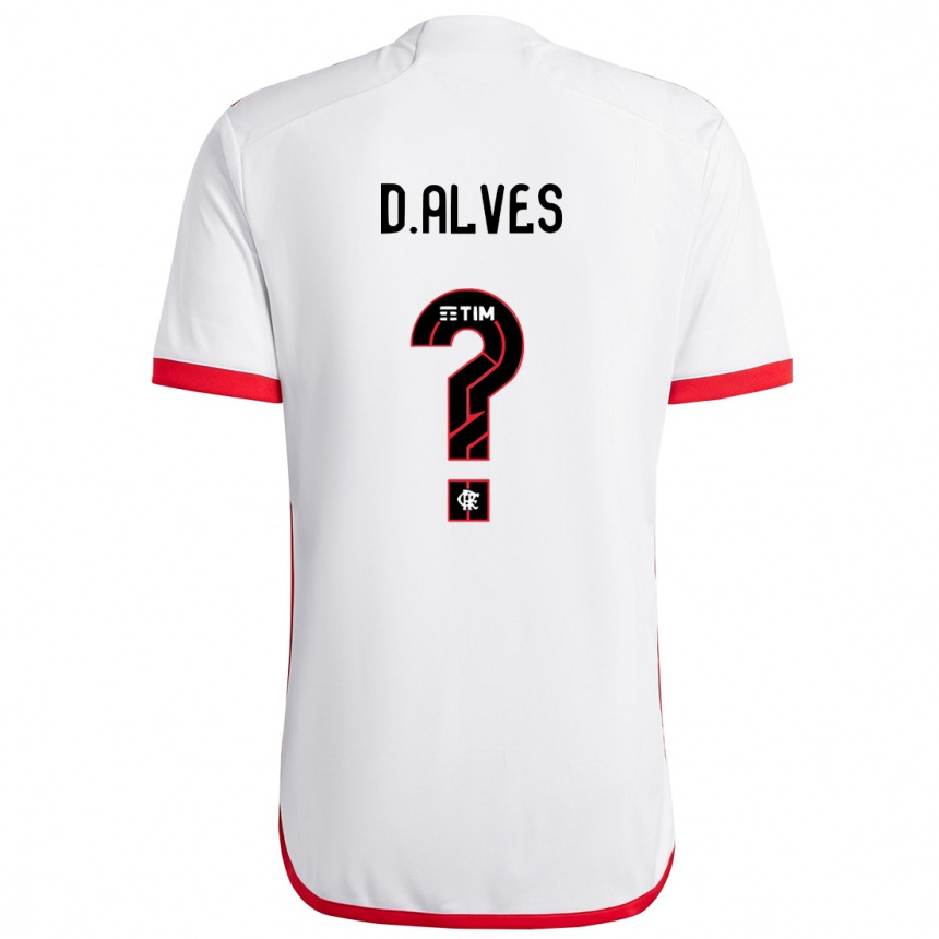 Kinder Fußball Dyogo Alves #0 Weiß Rot Auswärtstrikot Trikot 2024/25 T-Shirt Luxemburg