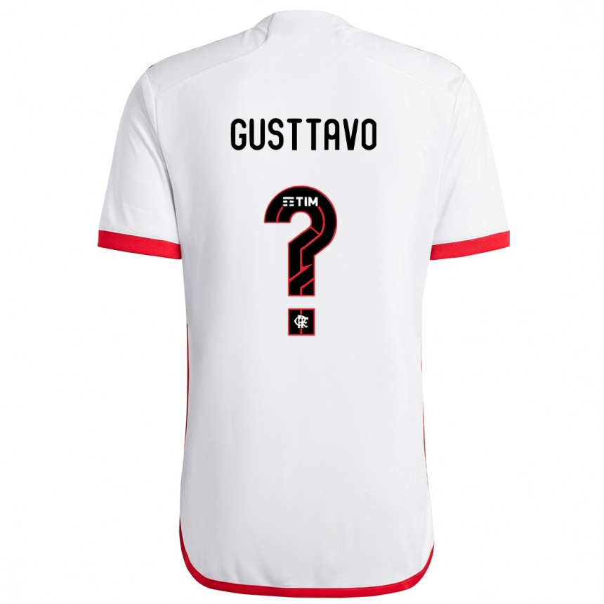 Kinder Fußball Gusttavo #0 Weiß Rot Auswärtstrikot Trikot 2024/25 T-Shirt Luxemburg