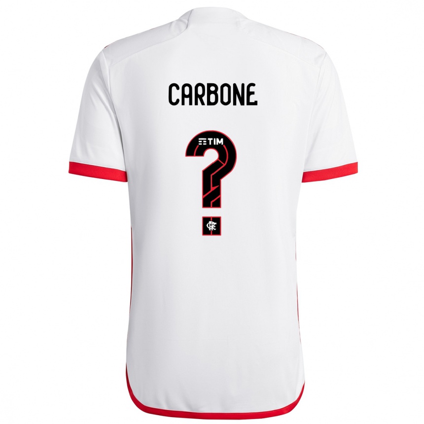 Kinder Fußball Carbone #0 Weiß Rot Auswärtstrikot Trikot 2024/25 T-Shirt Luxemburg