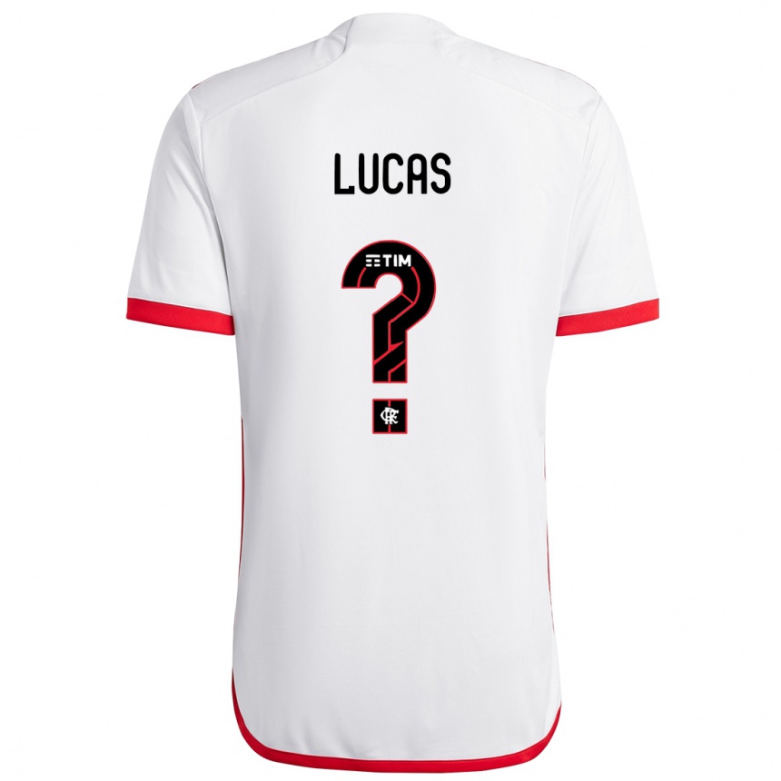 Kinder Fußball Rayan Lucas #0 Weiß Rot Auswärtstrikot Trikot 2024/25 T-Shirt Luxemburg