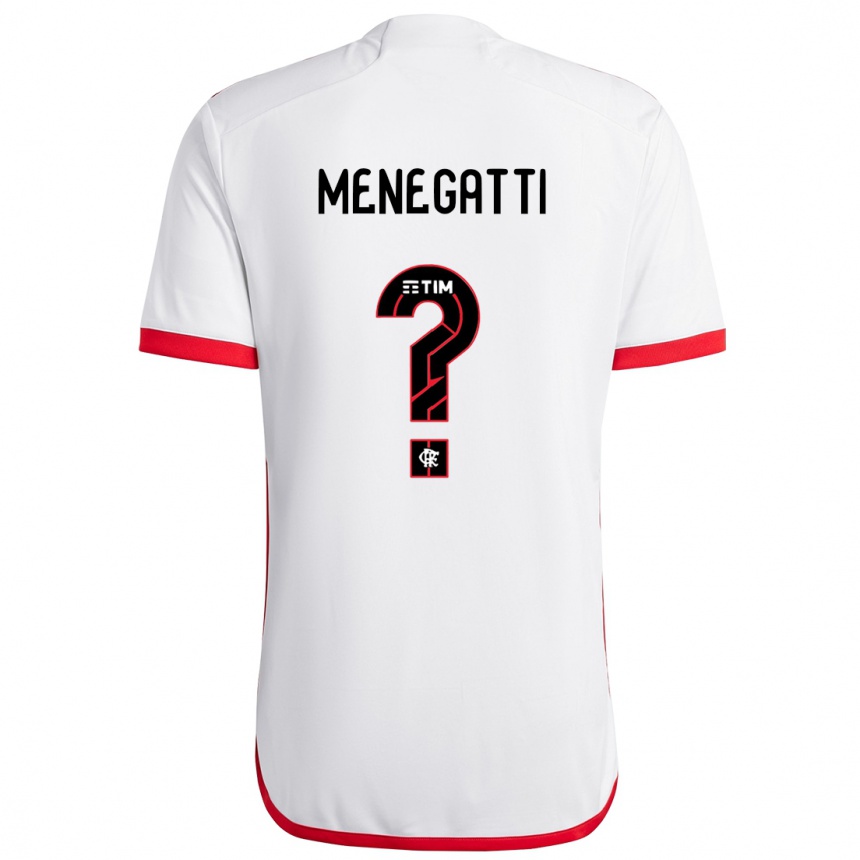 Kinder Fußball Kauan Menegatti #0 Weiß Rot Auswärtstrikot Trikot 2024/25 T-Shirt Luxemburg