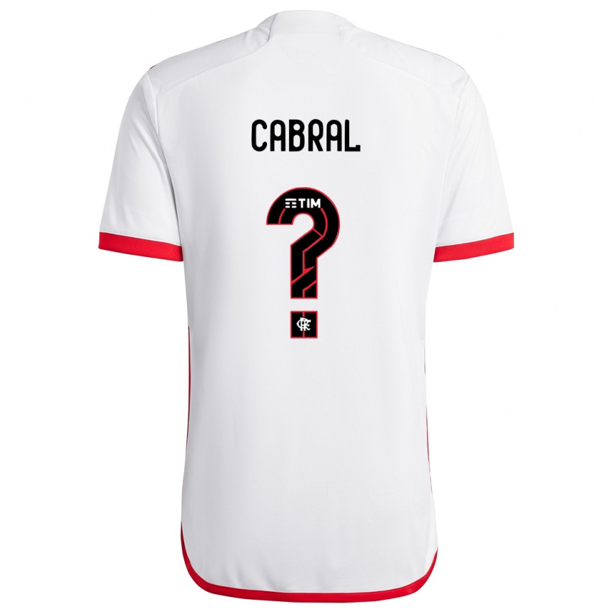 Kinder Fußball Daniel Cabral #0 Weiß Rot Auswärtstrikot Trikot 2024/25 T-Shirt Luxemburg