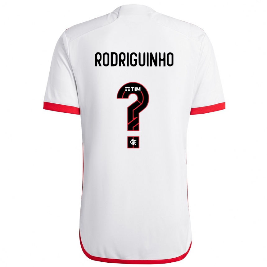 Kinder Fußball Rodriguinho #0 Weiß Rot Auswärtstrikot Trikot 2024/25 T-Shirt Luxemburg