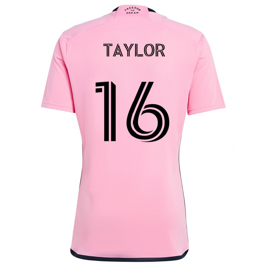 Herren Fußball Robert Taylor #16 Rosa Heimtrikot Trikot 2024/25 T-Shirt Luxemburg