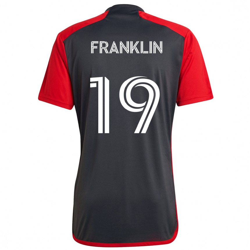 Herren Fußball Kobe Franklin #19 Grau Rot Heimtrikot Trikot 2024/25 T-Shirt Luxemburg