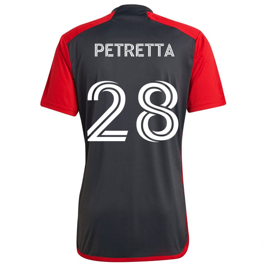 Herren Fußball Raoul Petretta #28 Grau Rot Heimtrikot Trikot 2024/25 T-Shirt Luxemburg