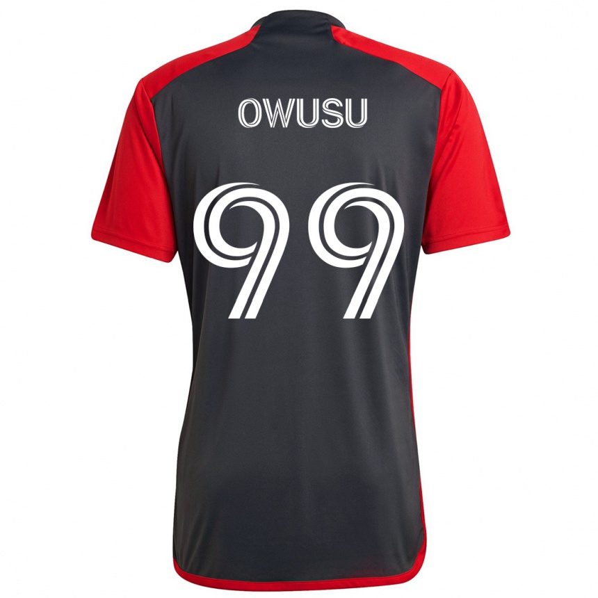 Herren Fußball Prince Osei Owusu #99 Grau Rot Heimtrikot Trikot 2024/25 T-Shirt Luxemburg