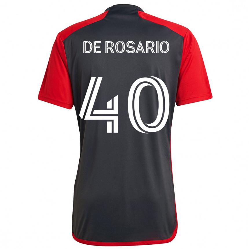 Herren Fußball Adisa De Rosario #40 Grau Rot Heimtrikot Trikot 2024/25 T-Shirt Luxemburg