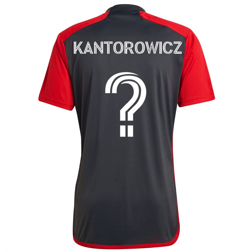 Herren Fußball Dominic Kantorowicz #0 Grau Rot Heimtrikot Trikot 2024/25 T-Shirt Luxemburg