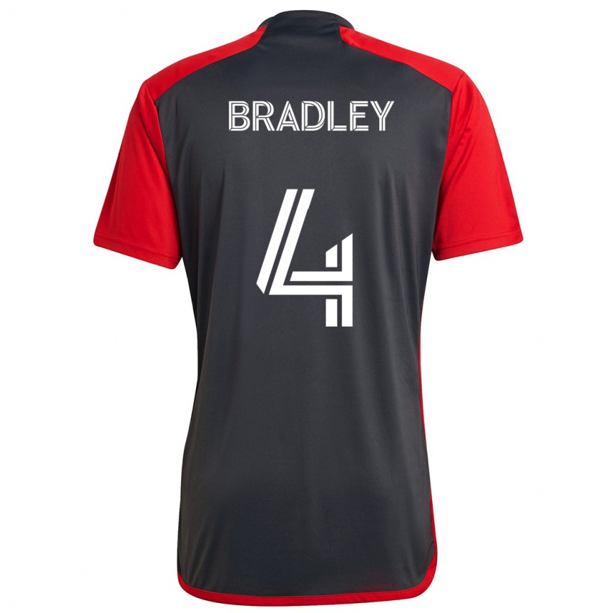 Herren Fußball Michael Bradley #4 Grau Rot Heimtrikot Trikot 2024/25 T-Shirt Luxemburg