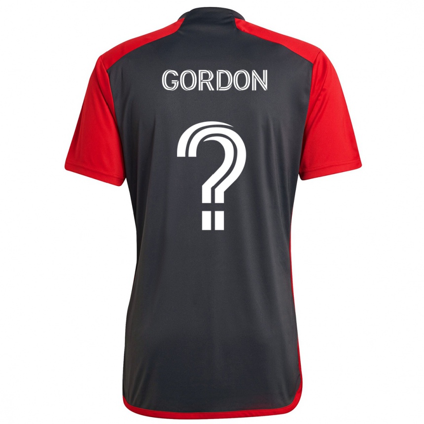 Herren Fußball Joshua Gordon #0 Grau Rot Heimtrikot Trikot 2024/25 T-Shirt Luxemburg