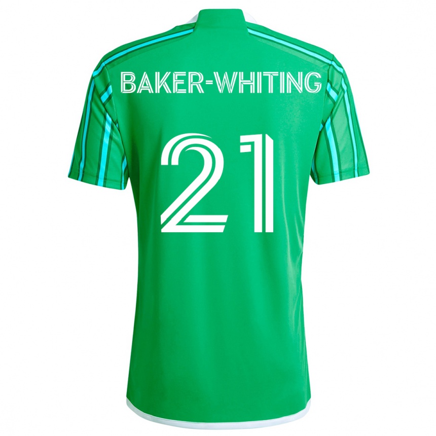 Herren Fußball Reed Baker-Whiting #21 Grün Weiß Heimtrikot Trikot 2024/25 T-Shirt Luxemburg