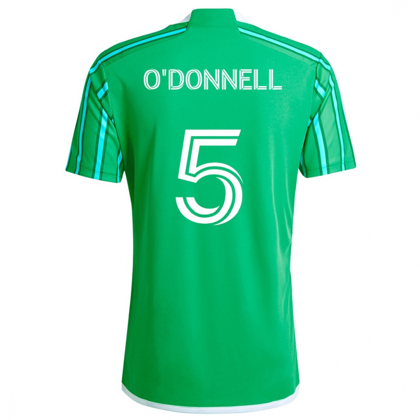 Herren Fußball Kristina O'donnell #5 Grün Weiß Heimtrikot Trikot 2024/25 T-Shirt Luxemburg