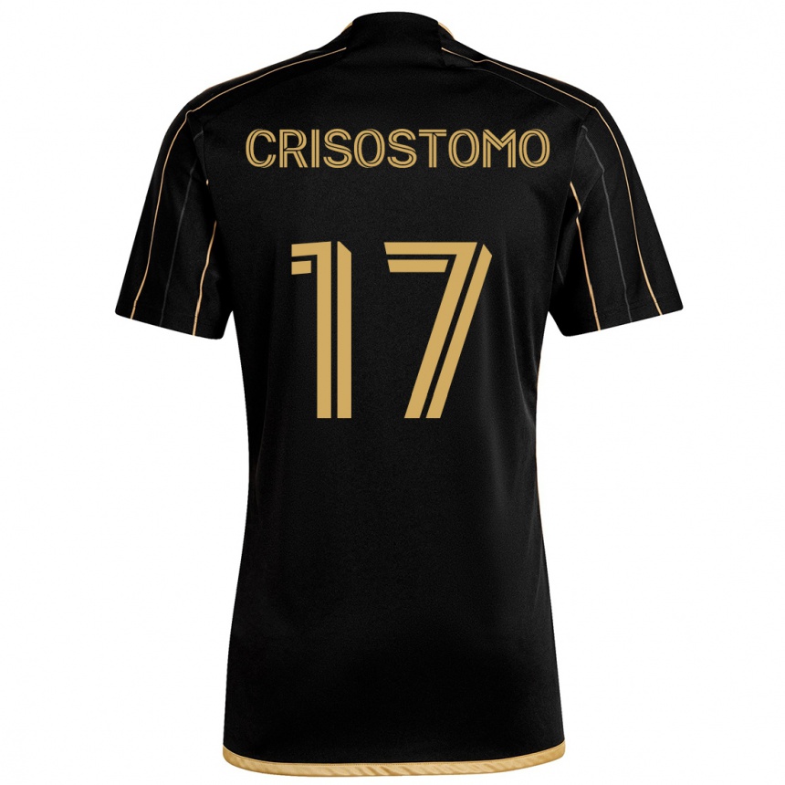 Herren Fußball Danny Crisostomo #17 Schwarzes Gold Heimtrikot Trikot 2024/25 T-Shirt Luxemburg