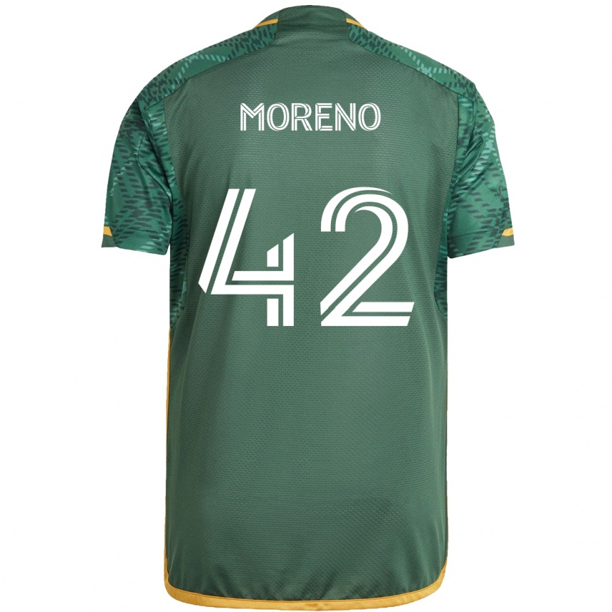 Herren Fußball Alexis Moreno #42 Grün Orange Heimtrikot Trikot 2024/25 T-Shirt Luxemburg