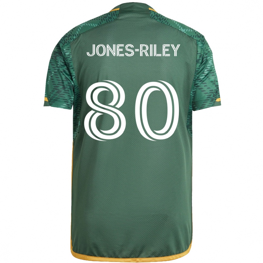 Herren Fußball Jaden Jones-Riley #80 Grün Orange Heimtrikot Trikot 2024/25 T-Shirt Luxemburg