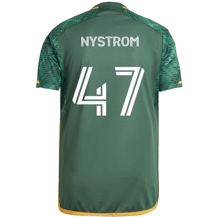 Herren Fußball Maximo Nystrom #47 Grün Orange Heimtrikot Trikot 2024/25 T-Shirt Luxemburg