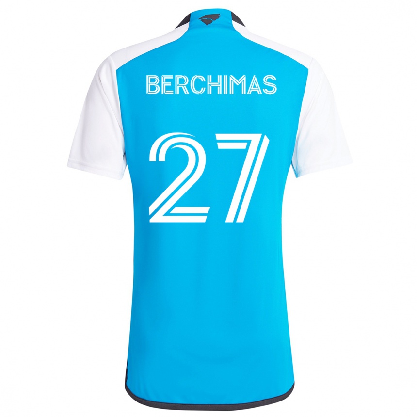 Herren Fußball Nimfasha Berchimas #27 Blau Weiss Heimtrikot Trikot 2024/25 T-Shirt Luxemburg