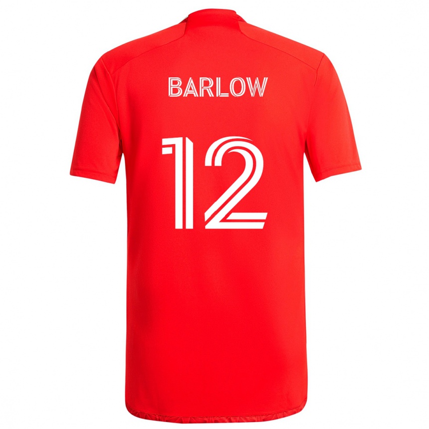 Herren Fußball Tom Barlow #12 Rot-Weiss Heimtrikot Trikot 2024/25 T-Shirt Luxemburg