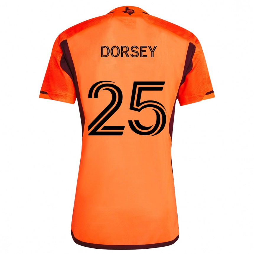 Herren Fußball Griffin Dorsey #25 Orange Schwarz Heimtrikot Trikot 2024/25 T-Shirt Luxemburg