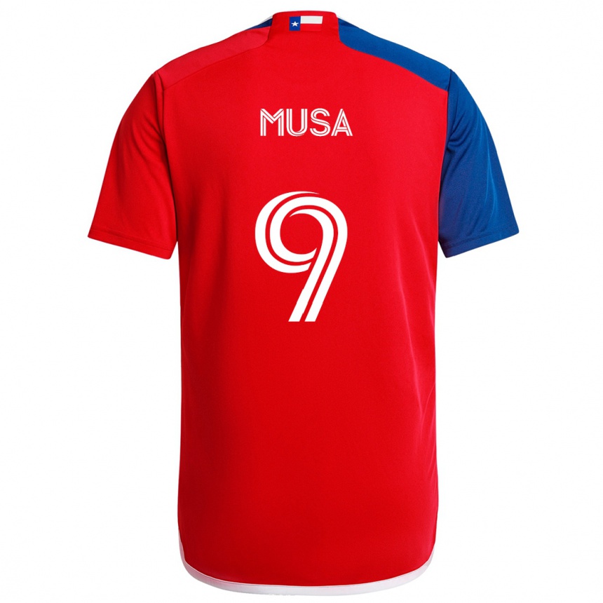 Herren Fußball Petar Musa #9 Blau Rot Heimtrikot Trikot 2024/25 T-Shirt Luxemburg