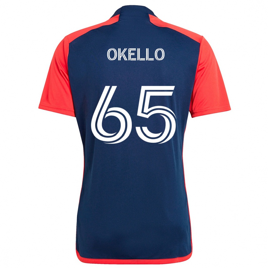 Herren Fußball Noble Okello #65 Blau Rot Heimtrikot Trikot 2024/25 T-Shirt Luxemburg