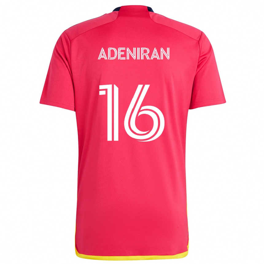 Herren Fußball Samuel Adeniran #16 Rot Blau Heimtrikot Trikot 2024/25 T-Shirt Luxemburg