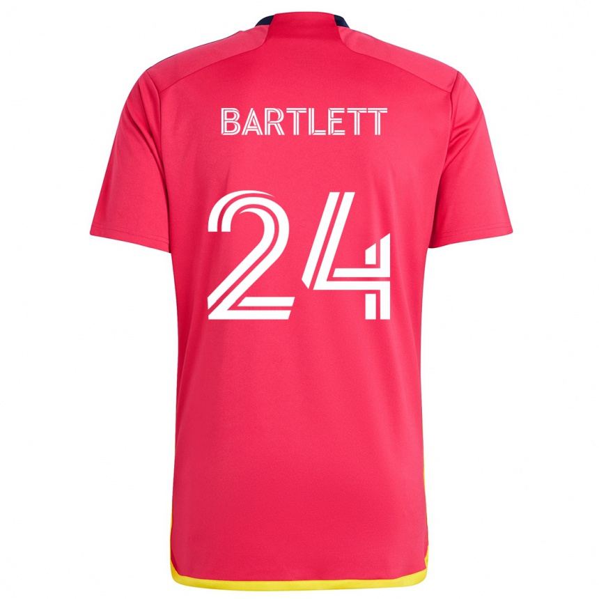 Herren Fußball Lucas Bartlett #24 Rot Blau Heimtrikot Trikot 2024/25 T-Shirt Luxemburg