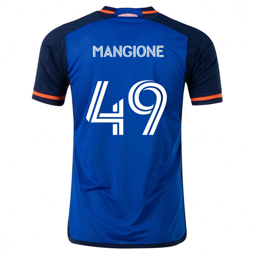 Herren Fußball Peter Mangione #49 Blau Weiss Heimtrikot Trikot 2024/25 T-Shirt Luxemburg