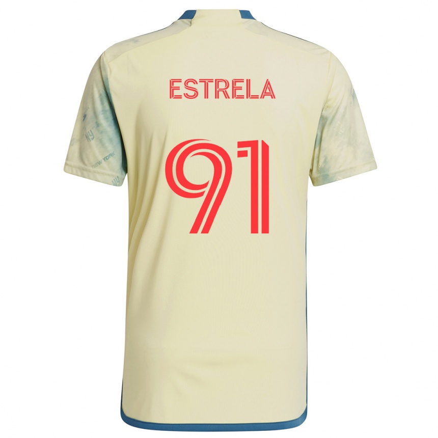 Herren Fußball Bento Estrela #91 Gelb Rot Blau Heimtrikot Trikot 2024/25 T-Shirt Luxemburg