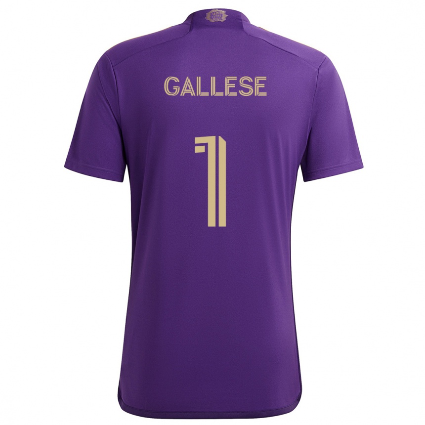 Herren Fußball Pedro Gallese #1 Lila Gelb Heimtrikot Trikot 2024/25 T-Shirt Luxemburg