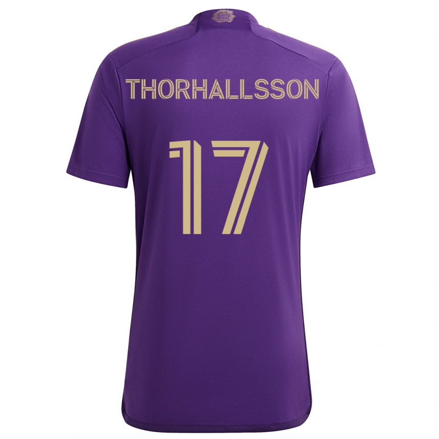 Herren Fußball Dagur Dan Thórhallsson #17 Lila Gelb Heimtrikot Trikot 2024/25 T-Shirt Luxemburg