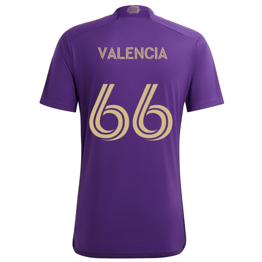 Herren Fußball Yeiler Valencia #66 Lila Gelb Heimtrikot Trikot 2024/25 T-Shirt Luxemburg