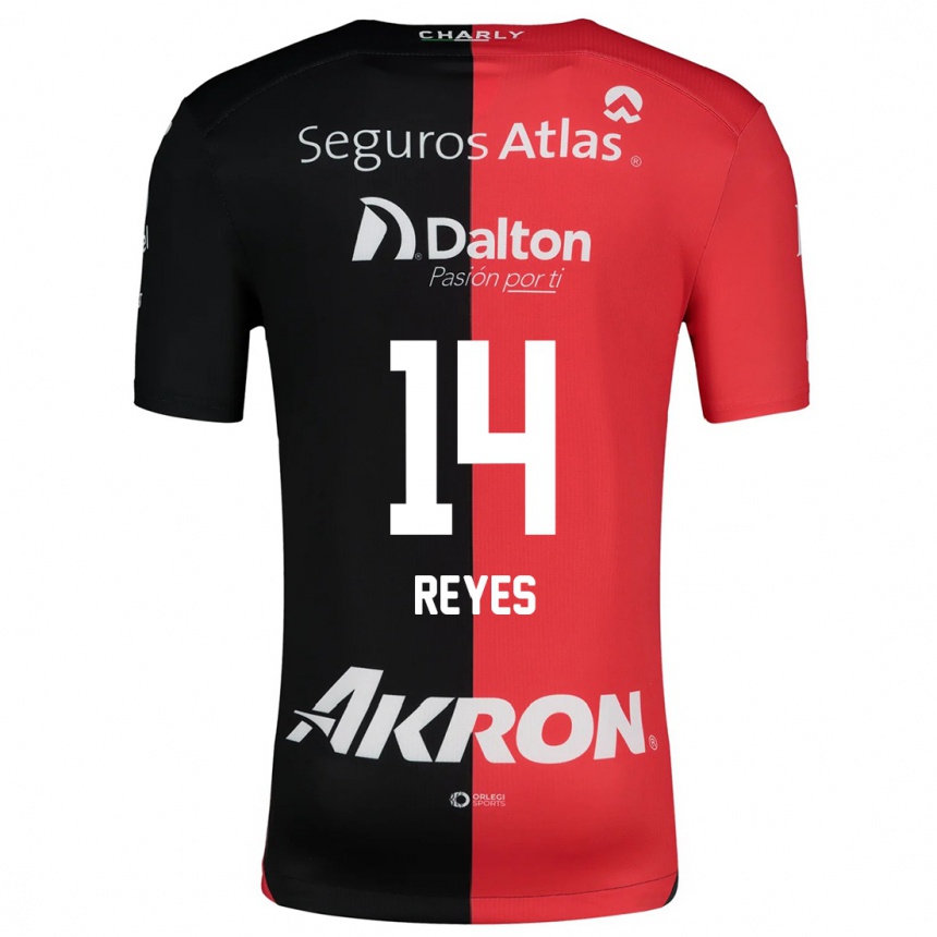 Herren Fußball Luis Reyes #14 Rot Schwarz Heimtrikot Trikot 2024/25 T-Shirt Luxemburg