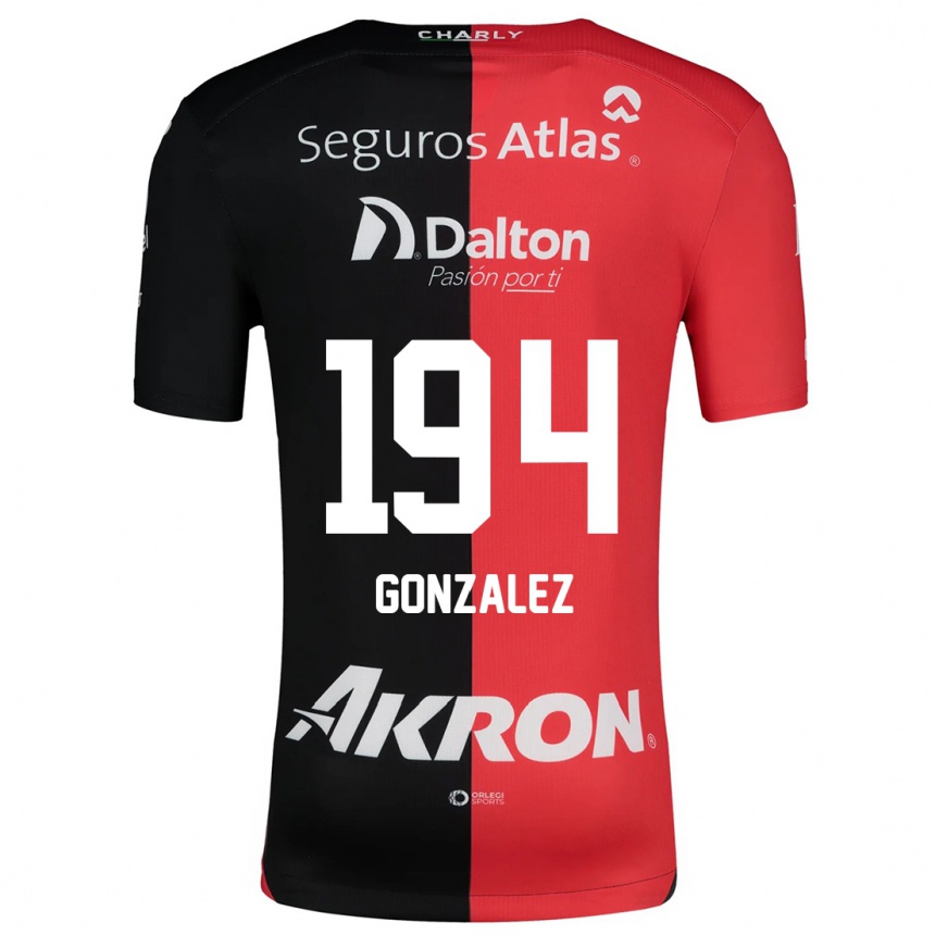 Herren Fußball Andrés González #194 Rot Schwarz Heimtrikot Trikot 2024/25 T-Shirt Luxemburg