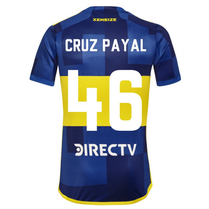 Herren Fußball Juan Cruz Payal #46 Blau Gelb Heimtrikot Trikot 2024/25 T-Shirt Luxemburg