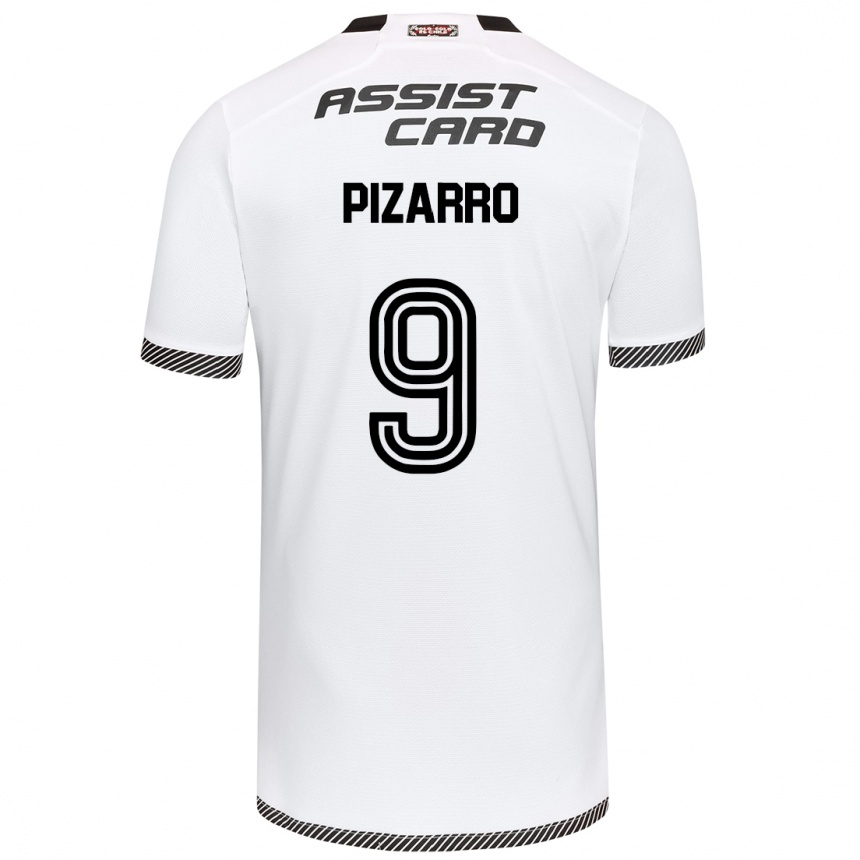 Herren Fußball Damián Pizarro #9 Weiß Schwarz Heimtrikot Trikot 2024/25 T-Shirt Luxemburg