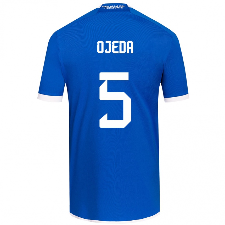 Herren Fußball Emmanuel Ojeda #5 Blau Weiss Heimtrikot Trikot 2024/25 T-Shirt Luxemburg