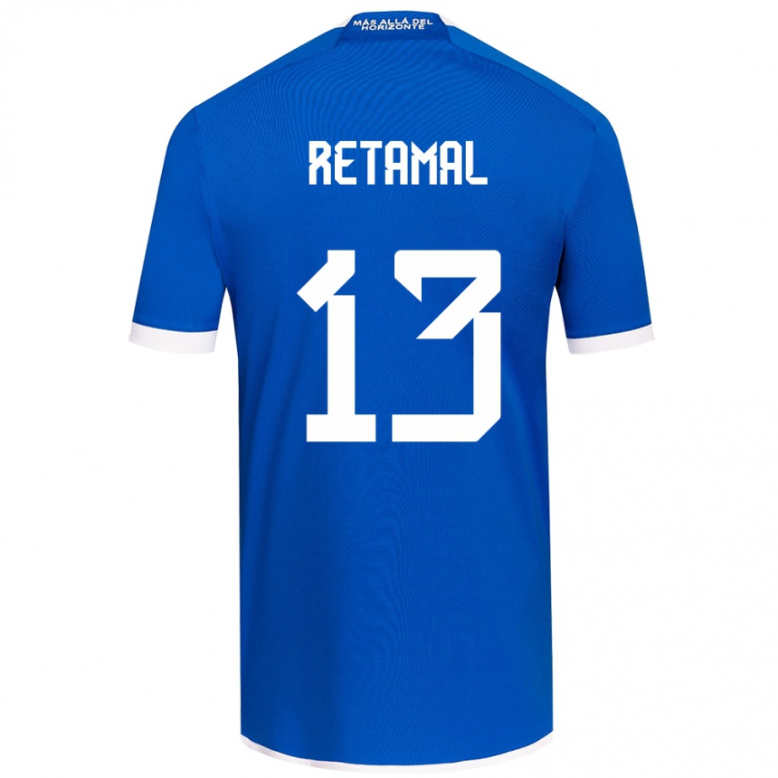 Herren Fußball David Retamal #13 Blau Weiss Heimtrikot Trikot 2024/25 T-Shirt Luxemburg