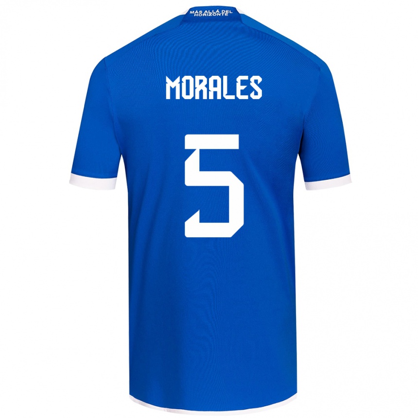 Herren Fußball Mariana Morales #5 Blau Weiss Heimtrikot Trikot 2024/25 T-Shirt Luxemburg