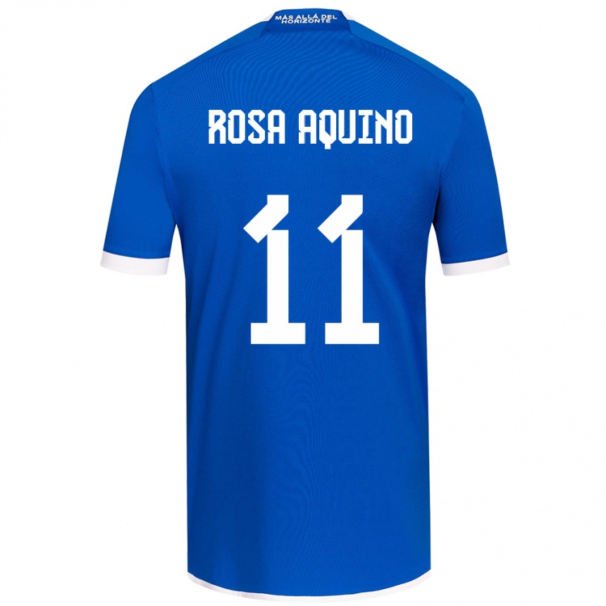 Herren Fußball Rosa Aquino #11 Blau Weiss Heimtrikot Trikot 2024/25 T-Shirt Luxemburg