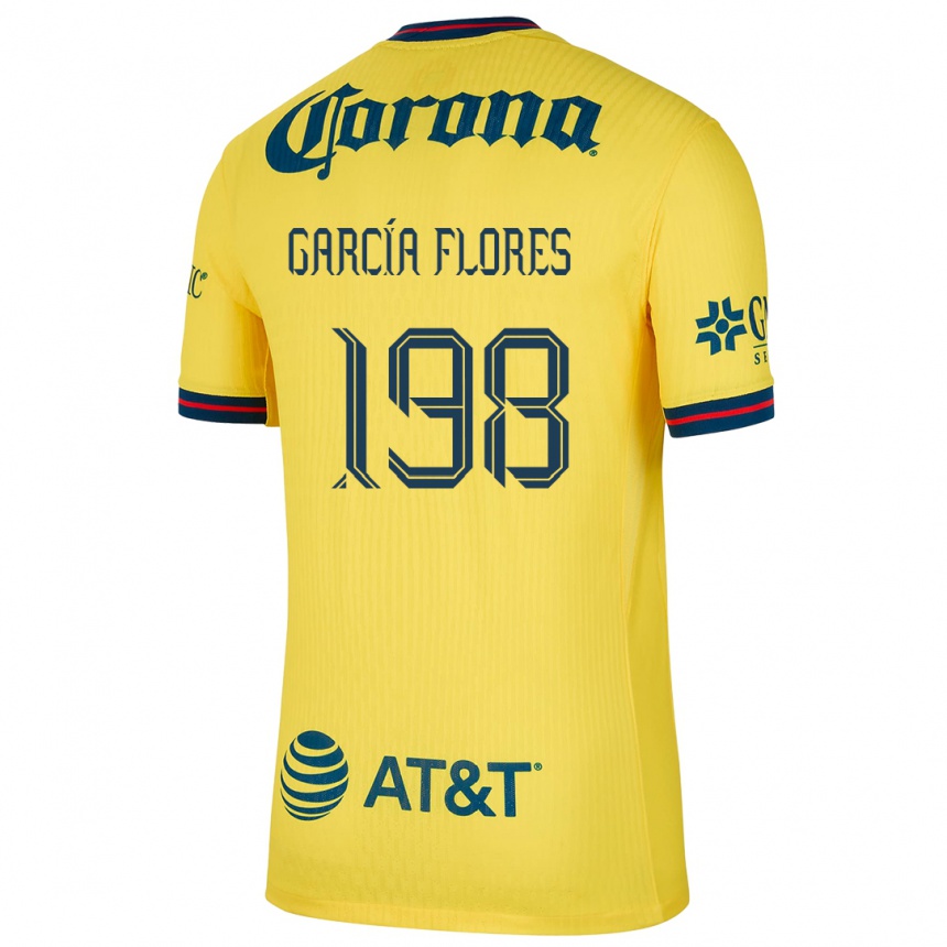 Herren Fußball Francisco García Flores #198 Gelb Blau Heimtrikot Trikot 2024/25 T-Shirt Luxemburg