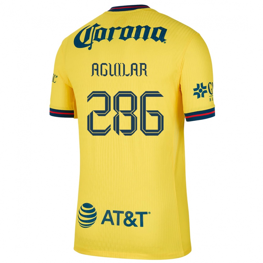 Herren Fußball Nicolás Aguilar #286 Gelb Blau Heimtrikot Trikot 2024/25 T-Shirt Luxemburg