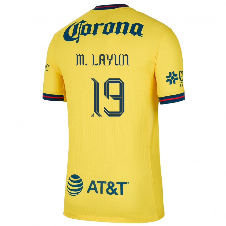 Herren Fußball Miguel Layun #19 Gelb Blau Heimtrikot Trikot 2024/25 T-Shirt Luxemburg