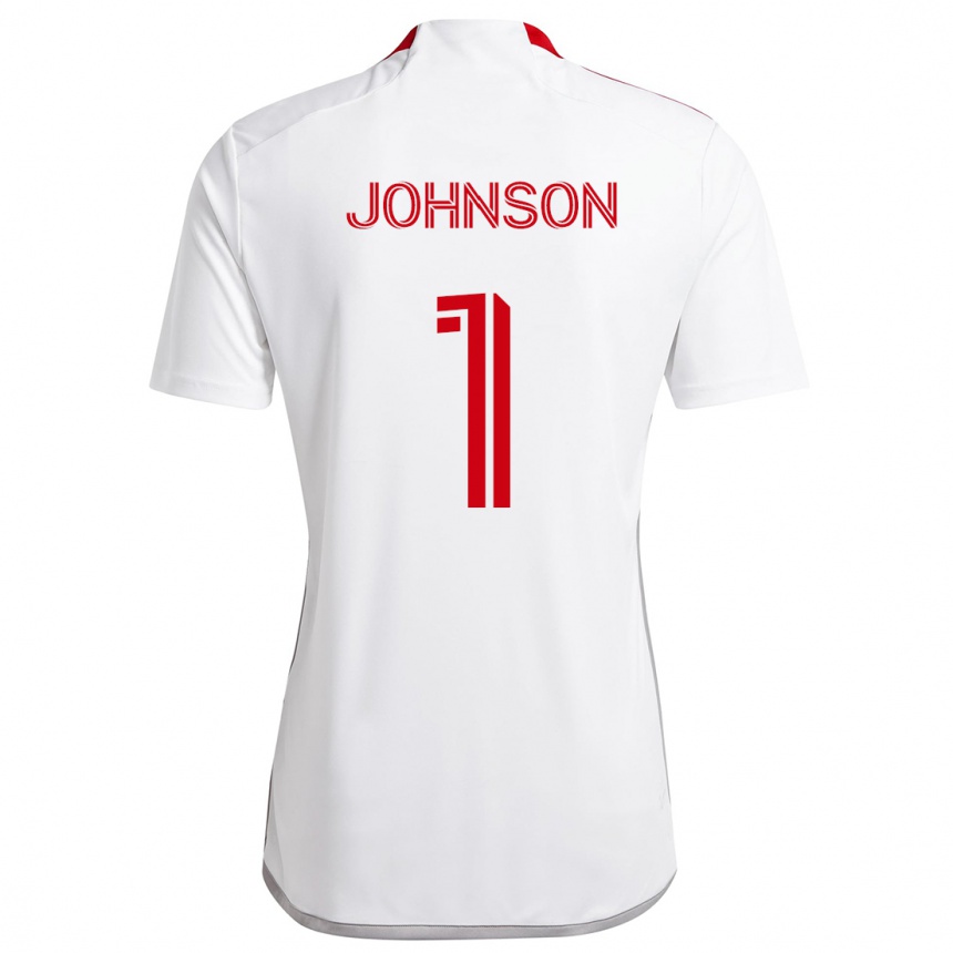 Herren Fußball Sean Johnson #1 Weiß Rot Auswärtstrikot Trikot 2024/25 T-Shirt Luxemburg