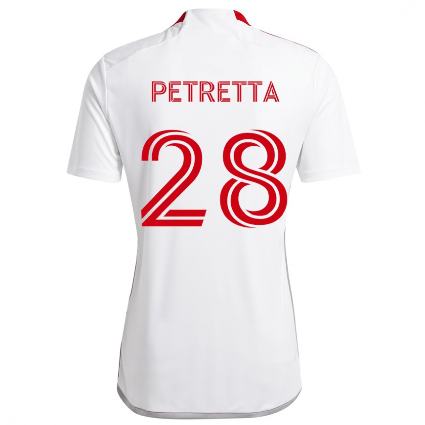 Herren Fußball Raoul Petretta #28 Weiß Rot Auswärtstrikot Trikot 2024/25 T-Shirt Luxemburg