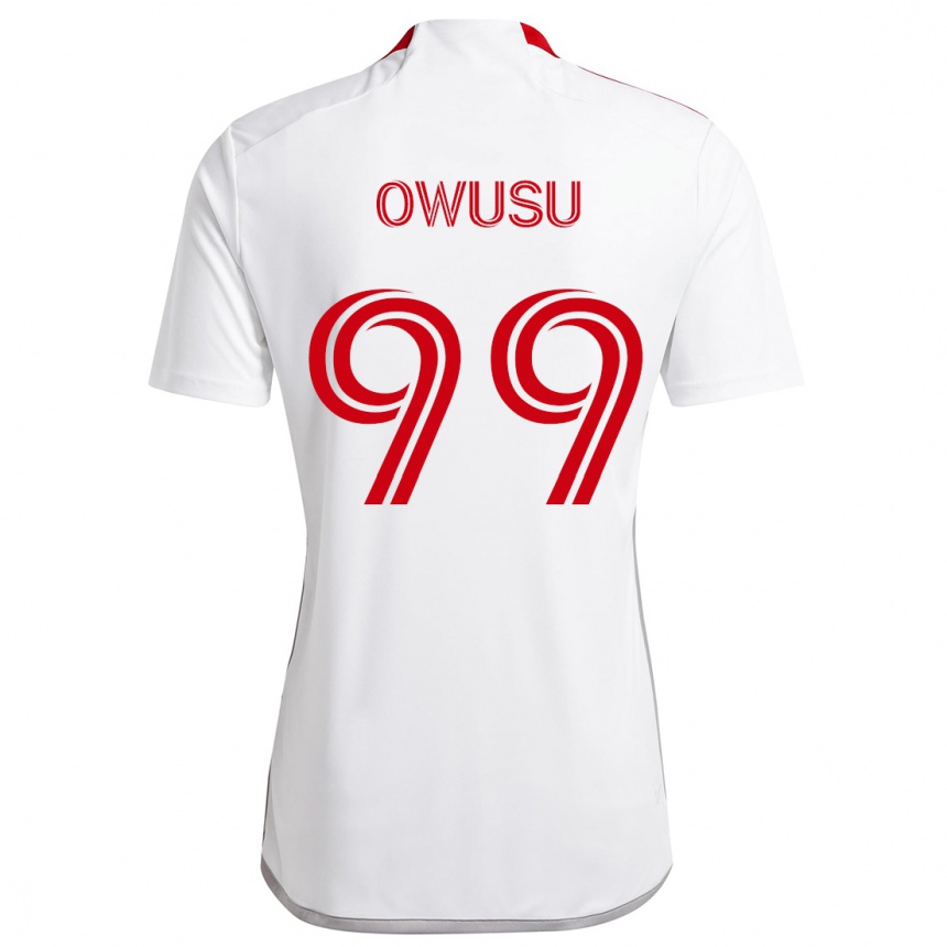 Herren Fußball Prince Osei Owusu #99 Weiß Rot Auswärtstrikot Trikot 2024/25 T-Shirt Luxemburg