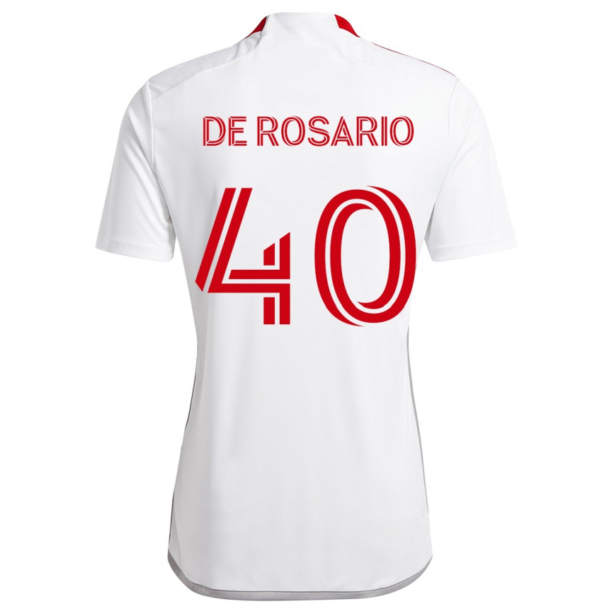 Herren Fußball Adisa De Rosario #40 Weiß Rot Auswärtstrikot Trikot 2024/25 T-Shirt Luxemburg