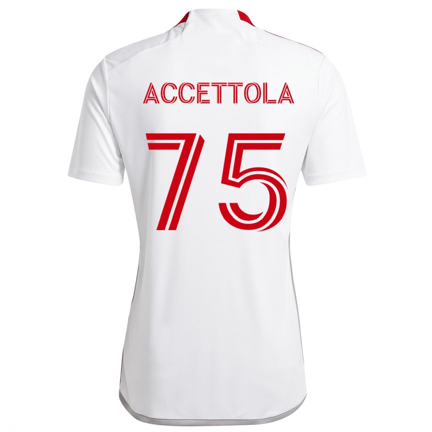 Herren Fußball Luca Accettola #75 Weiß Rot Auswärtstrikot Trikot 2024/25 T-Shirt Luxemburg