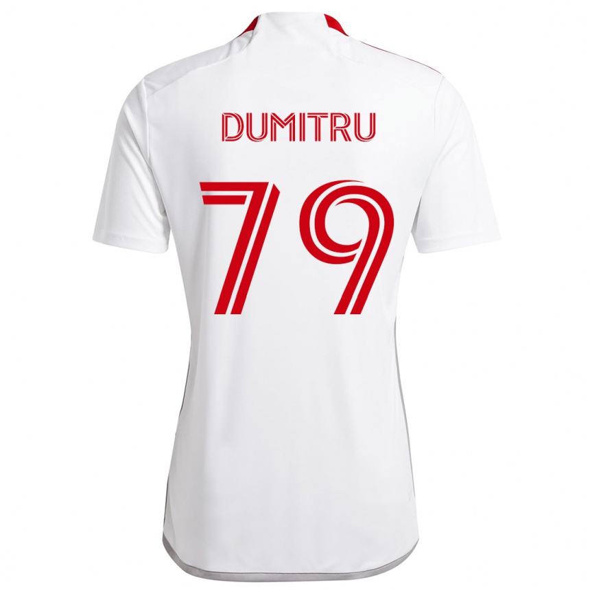 Herren Fußball Andrei Dumitru #79 Weiß Rot Auswärtstrikot Trikot 2024/25 T-Shirt Luxemburg